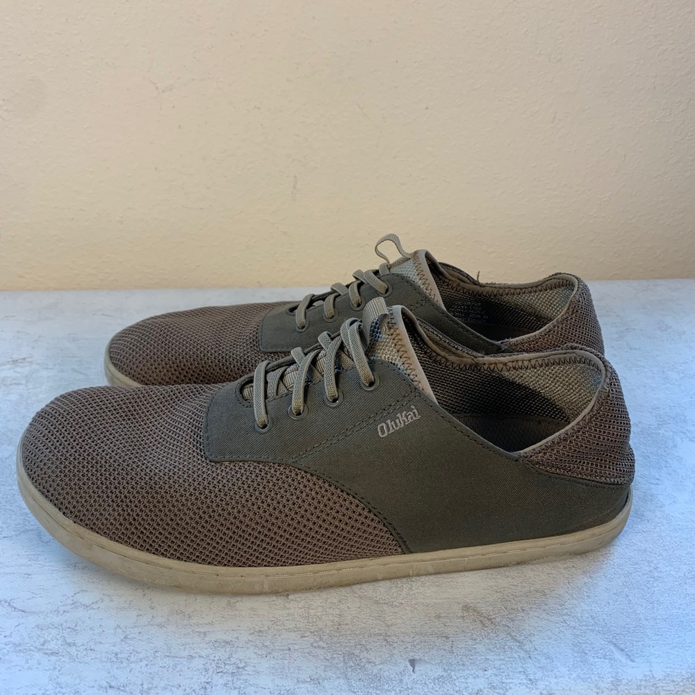 OluKai Nohea Moku Men's US 11 Brown Mesh Slip On Casual Sneakers Shoes EU 44